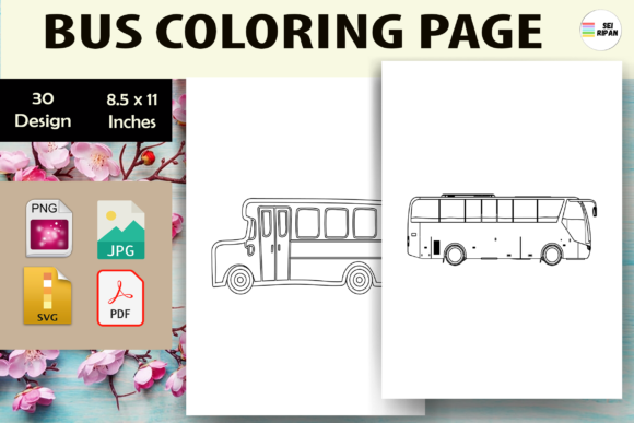 Download Bus Coloring Page 2 - KDP - Bus coloring page Collection