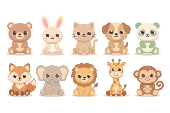 Download Cute Animals Kids Illustration Bundle - Illustration Collection