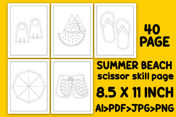 Download Kdp Summer Beach Scissor Skill Pages - Beach Collection