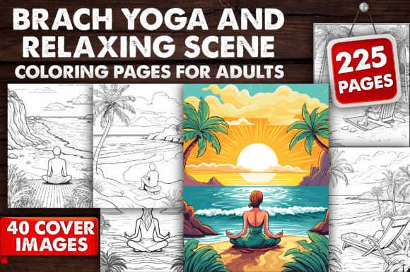 Download Beach Yoga and Relaxation Coloring Pages - Beach Collection