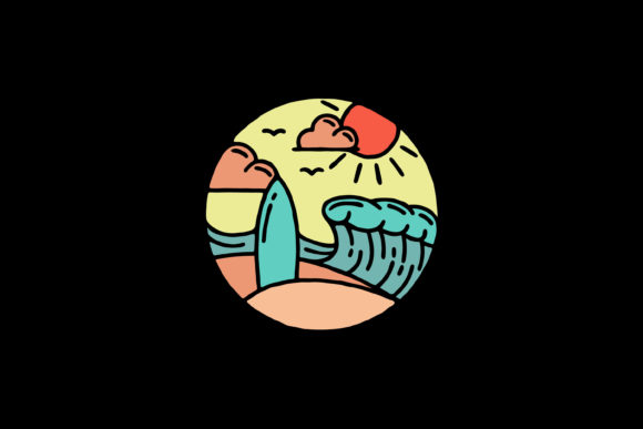 Download Vintage Surfing and Beach Logo Template - Beach Collection