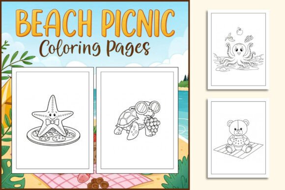 Download Beach Picnic Coloring Pages for Kids - Beach Collection